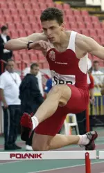 Emir Bekric advanced to the semifinals in the 400m IH with a Serbian-record time of 49.21.