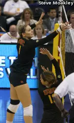 Junior middle blocker Alexis Olgard