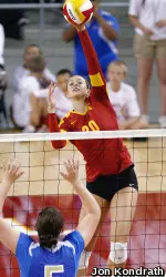 Sophomore setter/opposite Emily Young had 12 assists in a 3-0 win against Lehigh.