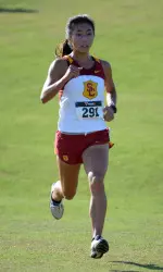 Freshman Jenna Tong placed third today to help lead the Trojans to victory at the Aztec Invitational. Tong has been the Trojans' second finisher in both races this season.