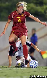 Whitney Pitalo tallied her second goal as a Trojan during the 37th minute today in the desert.