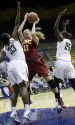 Cassie Harberts scored 15 points for her 16th straight double-digit game.