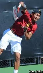 Ray Sarmiento pounded out a run to the Sherwood Collegiate Cup singles title this weekend.