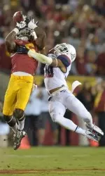 Safety Josh Shaw (6) breaks up a pass. Mandatory Credit: Kirby Lee-USA TODAY Sports