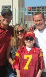 The Fisher family and Kyle Negrete at the Coliseum