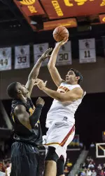 Omar Oraby had 15 points and 9 rebounds in USC's opener at Utah State on Nov. 9.