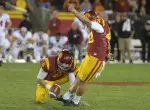 Andre Heidari kicks game-winning field goal against Stanford with Cody Kessler holding.