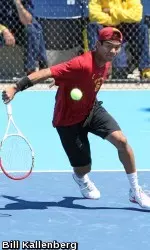 Ray Sarmiento upset the nation's No. 1 en route to tomorrow's singles quarterfinals.