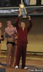 Jovan Vavic is looking to hoist another NCAA trophy when the Trojans get back to Palo Alto.