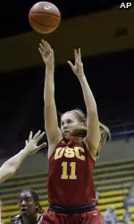 Cassie Harberts led the Trojans with 17 points and nine rebounds.