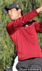 Freshman Yi Keun Chang won his first collegiate golf title Tuesday and led USC to first as well at the North Ranch Intercollegiate.