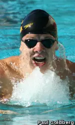 Freshman Morten Klarskov won the 100y breast against Cal on Friday.