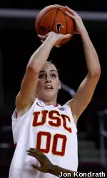 Christina Marinacci had a big night on the boards today for the Trojans.