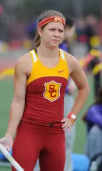 Junior Thea Weiss moved into seventh place on USC's all-time list with a pole vault of 12-2.00 on Saturday.