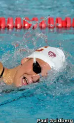 Junior Stina Gardell qualified for the final of the 200y IM with the third fastest morning swim.