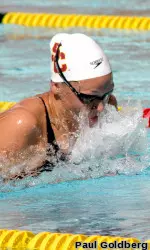 Junior Kasey Carlson earned the No. 2 seed in tonight's NCAA final of the 100y breast.