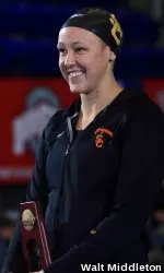 Junior Kasey Carlson finished a career-best second in the NCAA 100y breast on Friday.