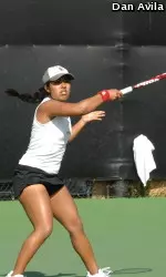 #2 Sabrina Santamaria sealed the deal with her singles win at the No. 2 spot today.