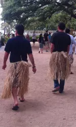 Coaches Ali and Trevor got in the Hawaiian spirit at Thursday's luau!