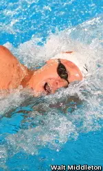 Dimitri Colupaev finished second in the 200y free for the second year in a row, posting a school record both times.