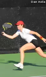 Kaitlyn Christian will have another busy day tomorrow as she pursues another Pac-12 doubles title.