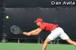 Roberto Quiroz pinned up a powerful 6-1, 6-1 win today in the NCAA singles first round.