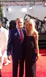 USC men's basketball head coach Andy Enfield and his wife Amanda on the red carpet before the 2013 ESPYs at the Nokia Theater in Los Angeles.