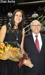 The Trojans honored All-American middle blocker Bibiana Candelas during tonight's 3-0 win over Colorado