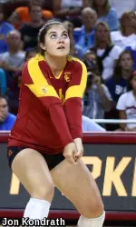 Sophomore libero Taylor Whittingham ranks second in the Pac-12 in digs at 4.69 dps.