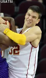Nikola Jovanovic just missed on a double-double with 11 points and nine rebounds vs. Akron.