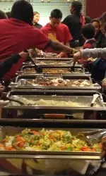 USC Athletics provided local families with a buffet-style Thanksgiving dinner on Sunday.