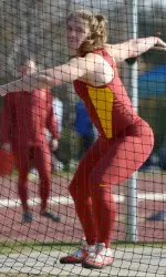 Junior Alexandra Collatz won the women's discus and hammer throw competitions at the Rossi Relays today.