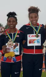 Dior Hall (left) and Ky Westbrook at the 2013 World Youth Championships in the Ukraine.