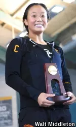 Haley Ishimatsu, after she won her second straight NCAA platform title.