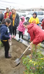 Elaine Krebs digs into her community at 32nd Street School.