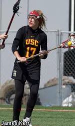 USC freshman attacker Annie Ruland scored a goal and picked up a ground ball against the Pioneers.