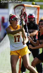 USC freshman attacker Annie Ruland had a hat trick in USC's 10-8 loss to Oregon.