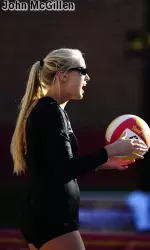 USC sand volleyball freshman Sara Hughes has won 26 straight matches with senior Kirby Burnham.