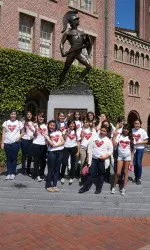 Girls from Beyond the Bell tour campus.