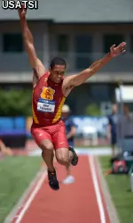 Viktor Fajoyomi is in third place at the halfway point of the decathlon with 4,166 points.