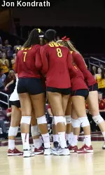 The Trojans dropped a three-set decision to UCLA at Galen Center.