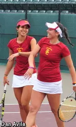 Zoë Scandalis and Giuliana Olmos had a great day of doubles today.