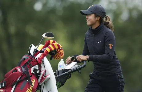 USC golfer Tiffany Chan competes in the first round of the Windy City Collegiate Championship at Westmoreland Country Club on Monday, October 5, 2015 in Wilmette, Illinois. John Konstantaras Photo for USC Athletics © 2015. All Rights Reserve