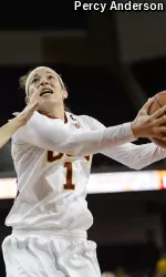 Jordan Adams tallied her second career double-double with 18 points and 14 rebounds.