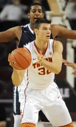 November 16, 2015; Los Angeles, CA, USA; Southern California Trojans forward Nikola Jovanovic (32) controls the ball. Credit: Gary Vasquez-USA TODAY Sports