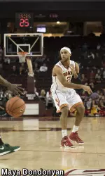 Julian Jacobs had a double-double with 10 points and 13 assists against Cal Poly on Dec. 17. The 13 assists tied for the fourth-most assists in a game by a Trojan and he became the first with 13 assists in a game since Daniel Hackett in the 2009 season.