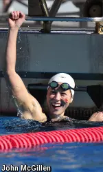 Freshman Hannah Weiss set pool records in the 100y and 200y back Friday.