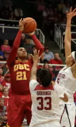 Alexyz Vaioletama led the Trojans with 14 points at Stanford.