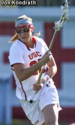 Junior attacker Caroline de Lyra leads the Trojans with nine assists this season.