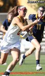 USC sophomore Michaela Michael had 10 draw controls and three goals against the Golden Bears